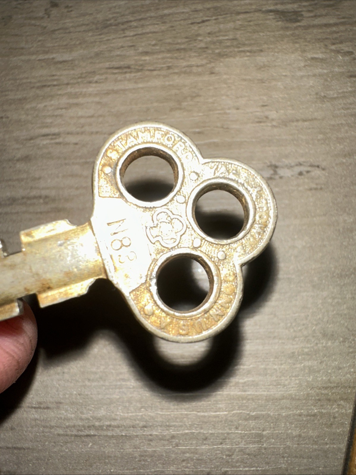 Antique Yale & Towne Flat Key #N83 Nickel Brass