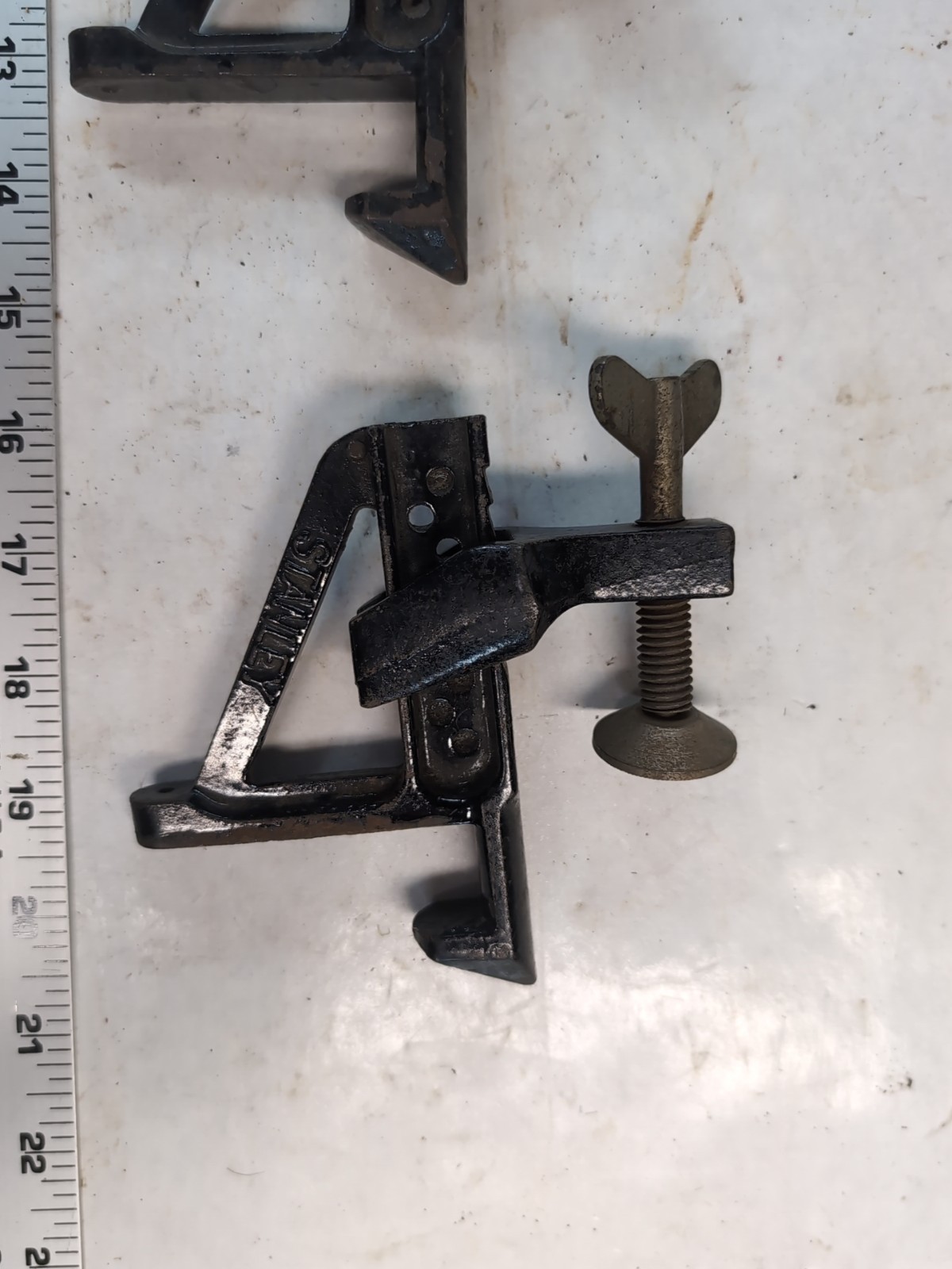 Vintage Stanley No. 203 Bench Bracket Set of Two Hold Fast Clamp Vise Bench Dog