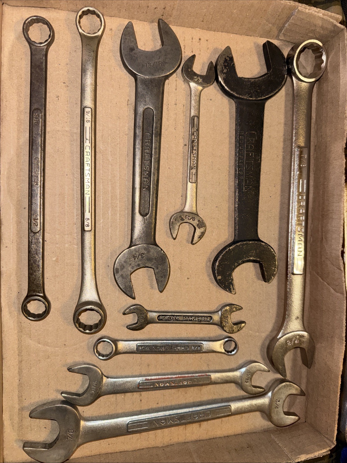 Lot of 10 Assorted Craftsman Wrenches Various Sizes USA Made