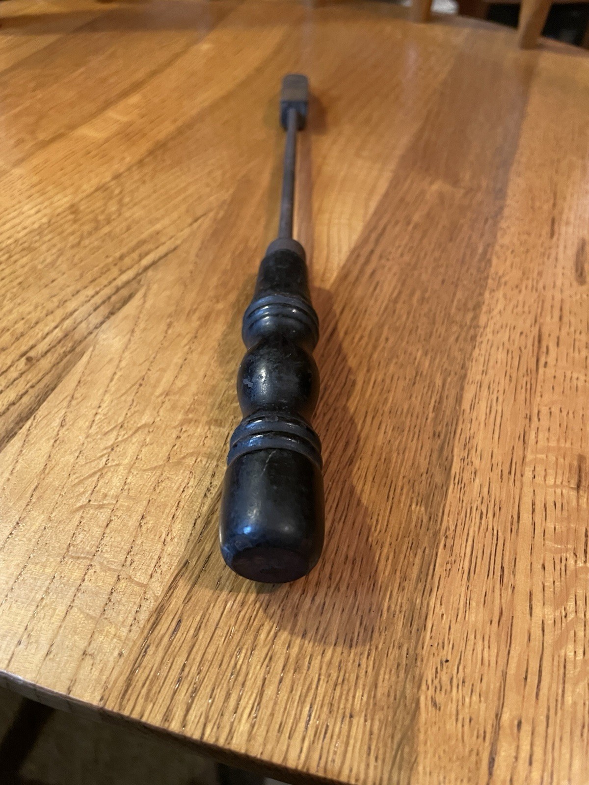 Antique Soldering Iron. Copperhead With Wood Handle. 11.5 Inches Long.
