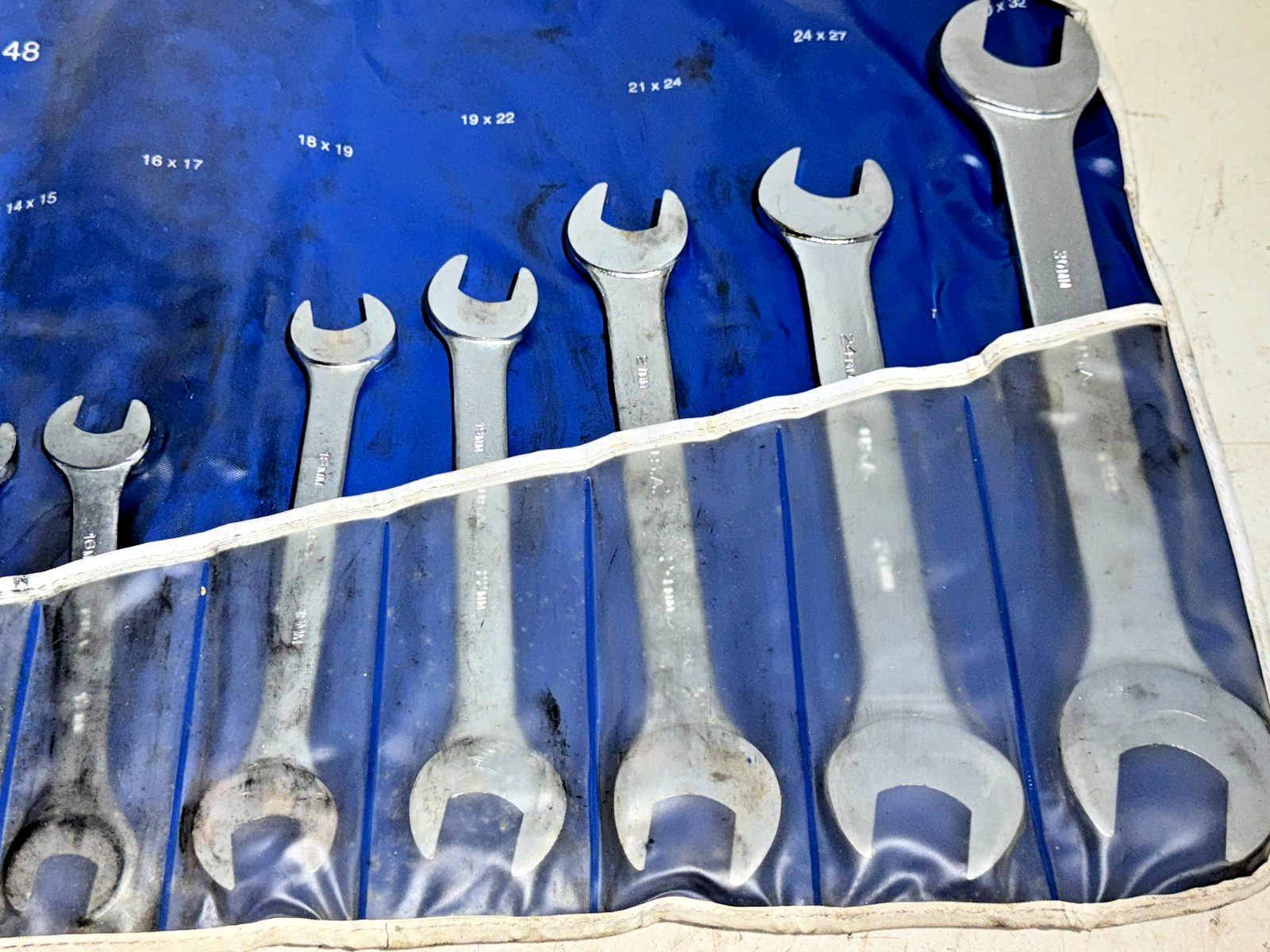 Vintage Duro/Indestro Chrome Metric Open End Wrench Set #84300 – 10 Piece 8-32mm
