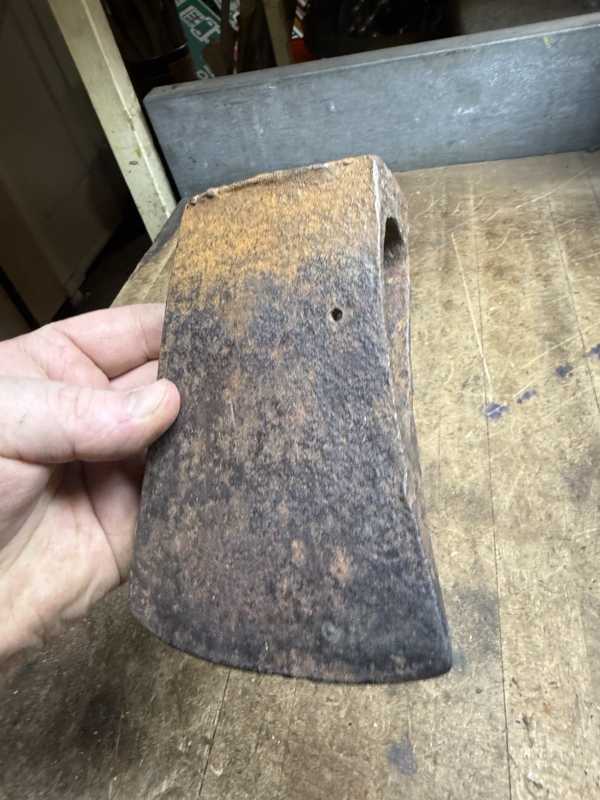 Antique Rare 3-1/2 Lb Wide Connie Bit Axe Head Tool Unmarked Unknown Maine USA