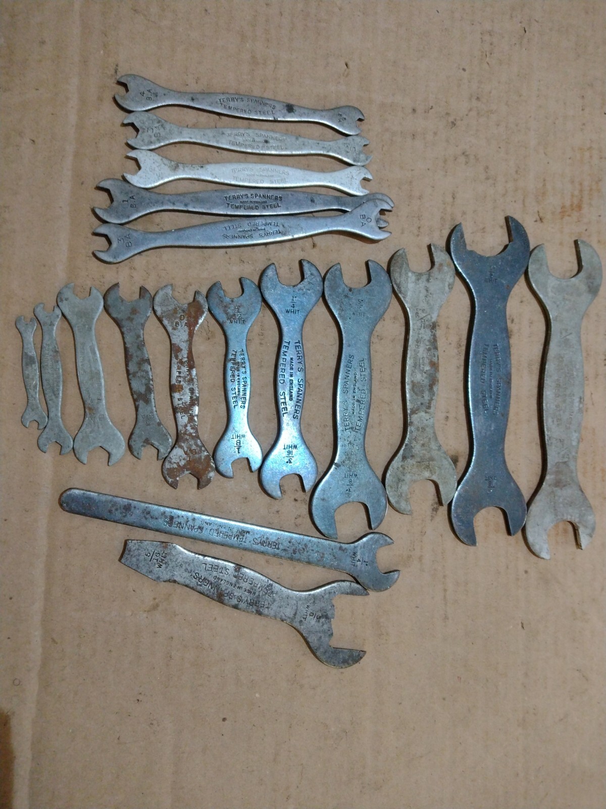 Terry’s Spanners Vintage Tempered Steel Spanners BA & WHIT Various tiny-big Size