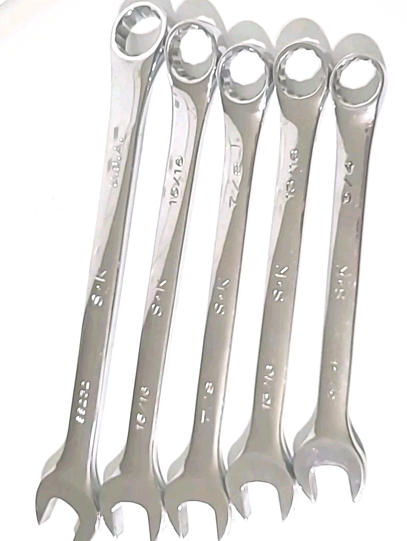 Vintage S-K Wrenches. Set Of 5. 3/4″, 13/16″, 7/8″, 15/16″, 1″. USA Made Tools.