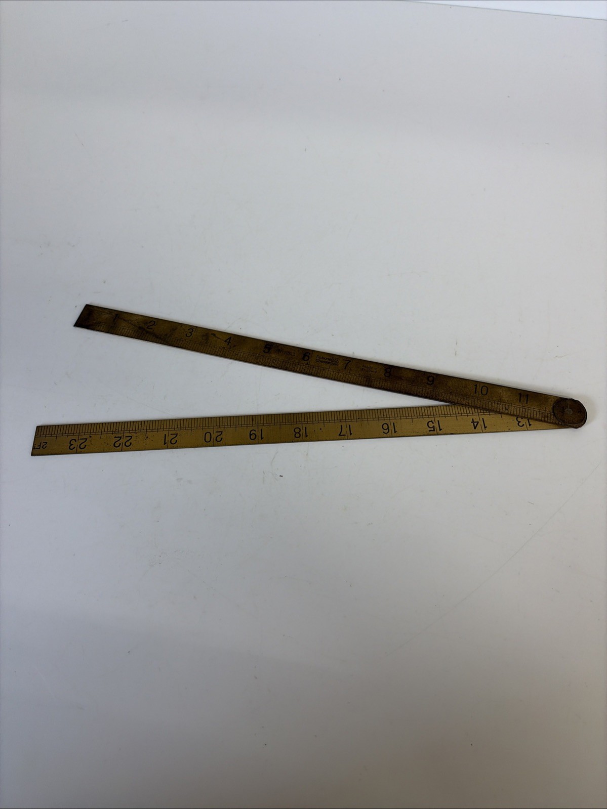 Vintage Rabone Chesterman No 1243 Folding Brass Blacksmith Rule 24 Inch England