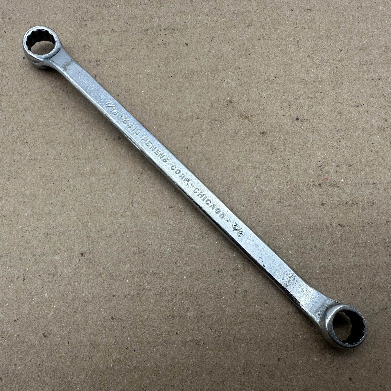Vintage Double Box End 7/16-3/8 Penens Corp Wrench-Chicago Made In USA #6414