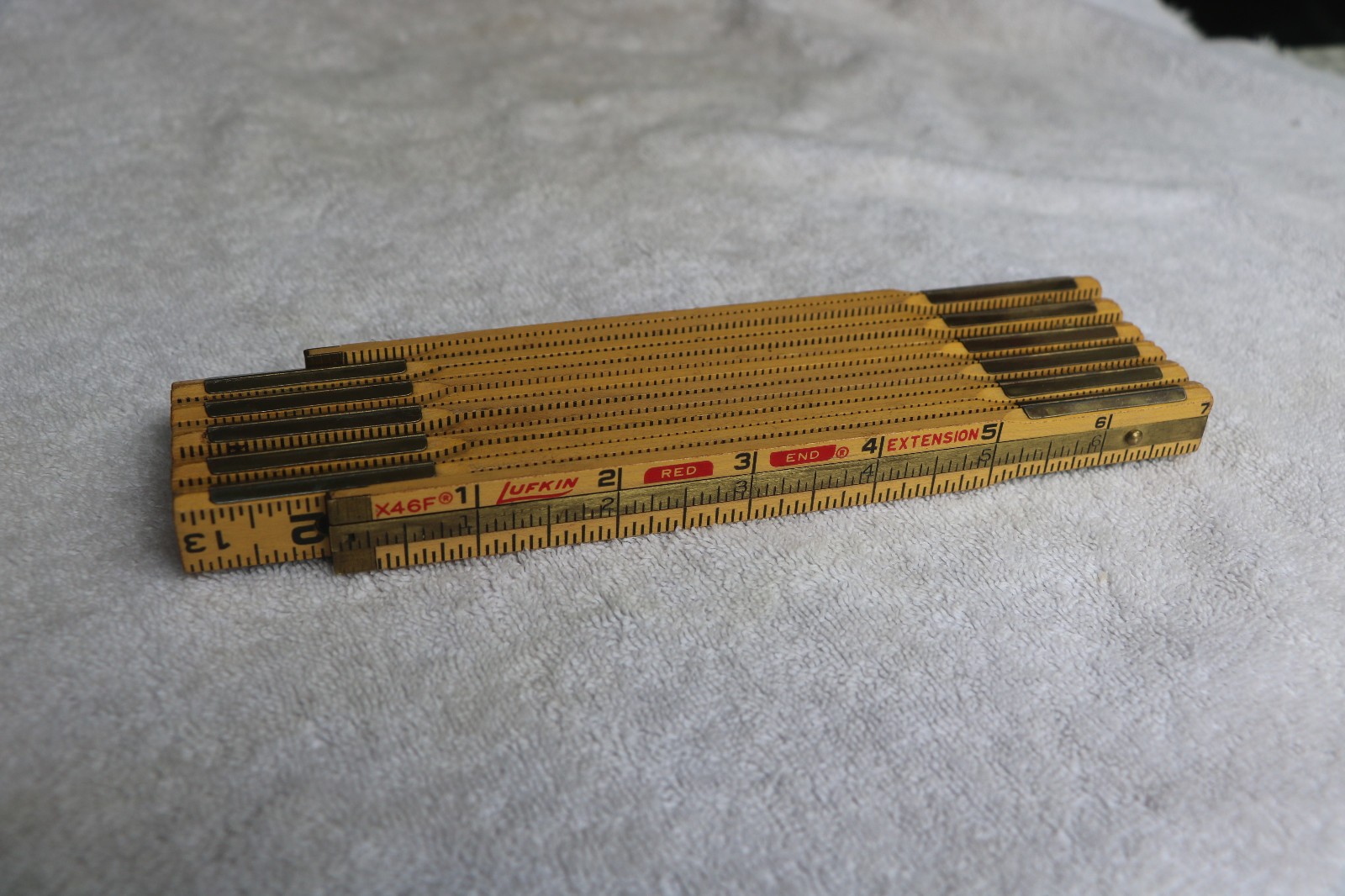 VINTAGE LUFKIN X46F RED END 72″ + 6″ RULE