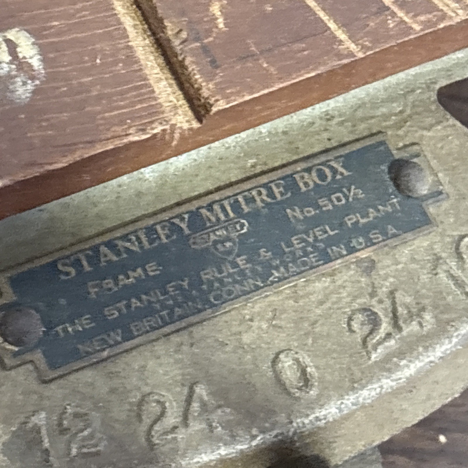 Early antique Stanley No 50-1/2 Mitre Saw Box Heavy Duty