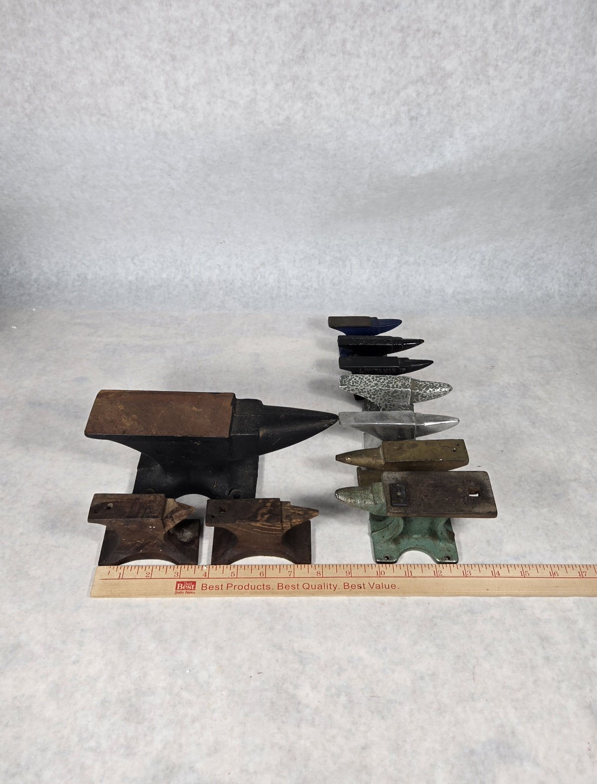 Lot Of 10 Anvil Cast Iron Brass Steel Wood Jeweler Various Sizes SEE PHOTOS