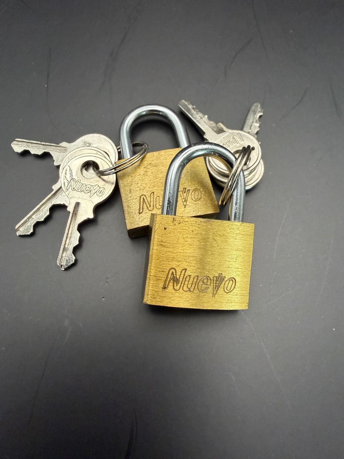 Pair of Nuevo Brass Padlocks with 6 Keys – Solid Brass Small Locks ONLY 9.99