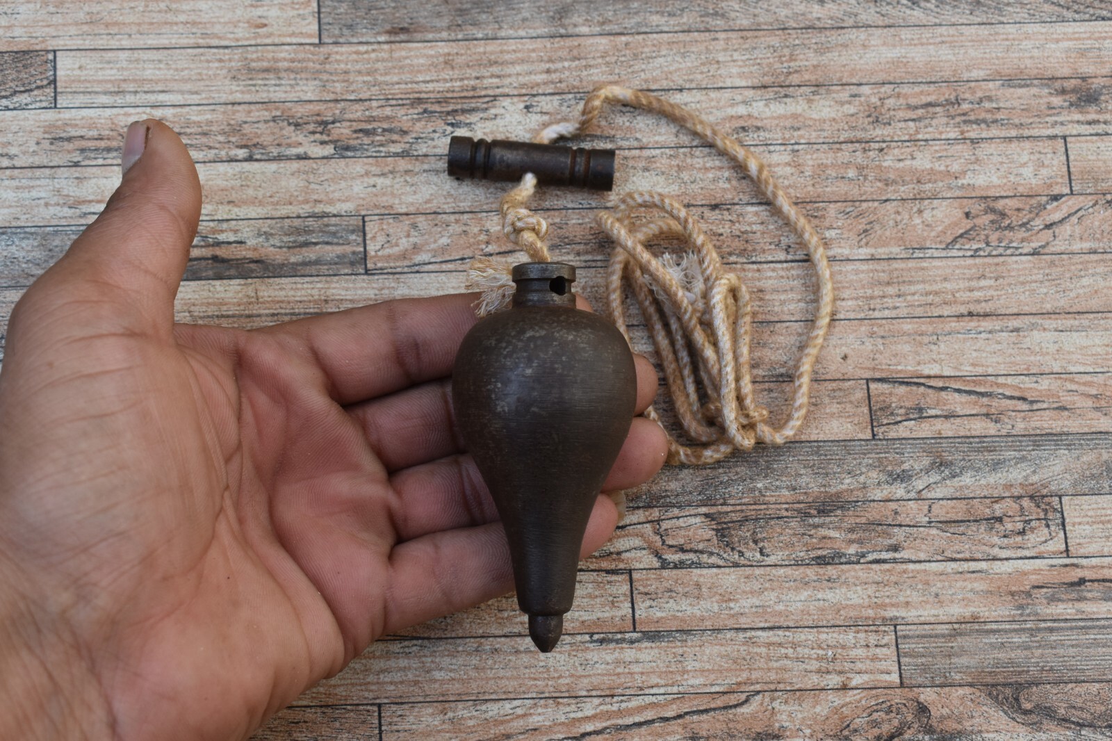 Vintage Iron Leveling Plumb Bob Tool Collectible Table Decor Plumb Bob Tool 13oz