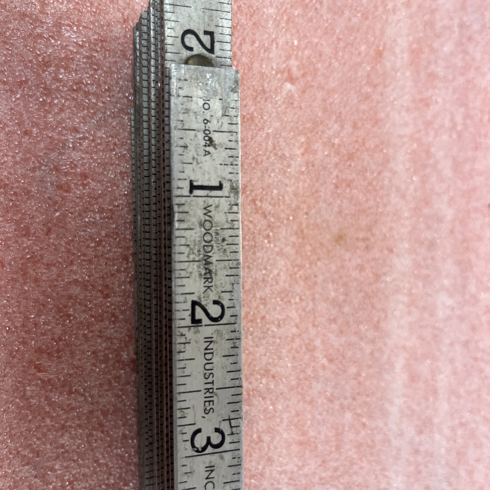 VINTAGE FOLDING RULER WOODMARK INDUTRIES 6-004A ALUMINUM CARPENTER TOOL 72”