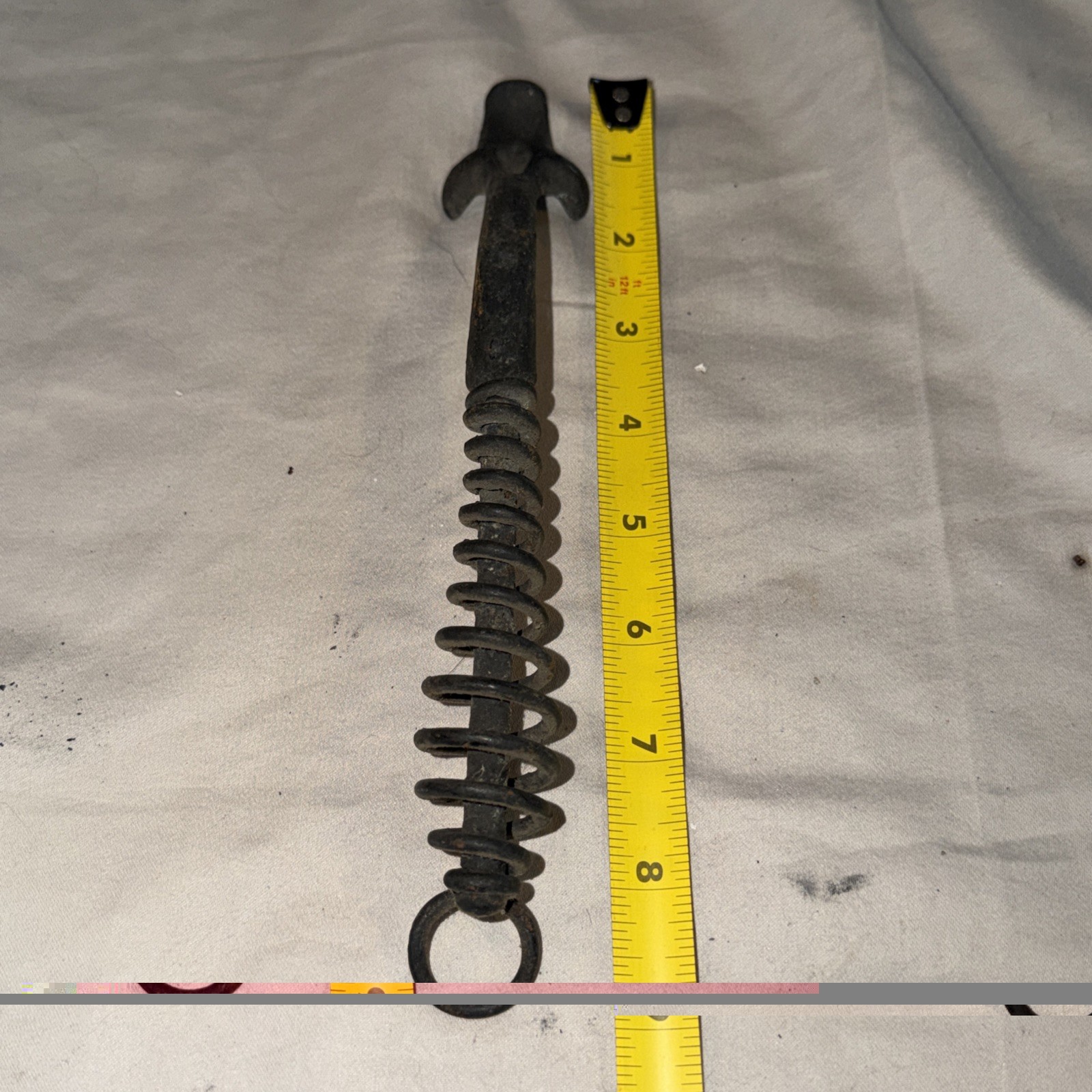 Antique Cast Iron Spring Handled Victorian Range Stove Burner Pot Lifter Handle