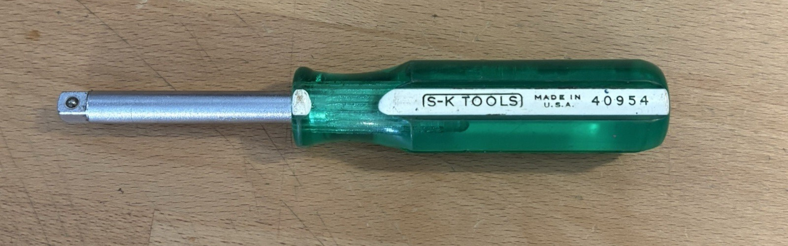 Vintage S-K Wayne Tools 40954 Green Handle Socket Spinner Handle 1/4″ Drive USA