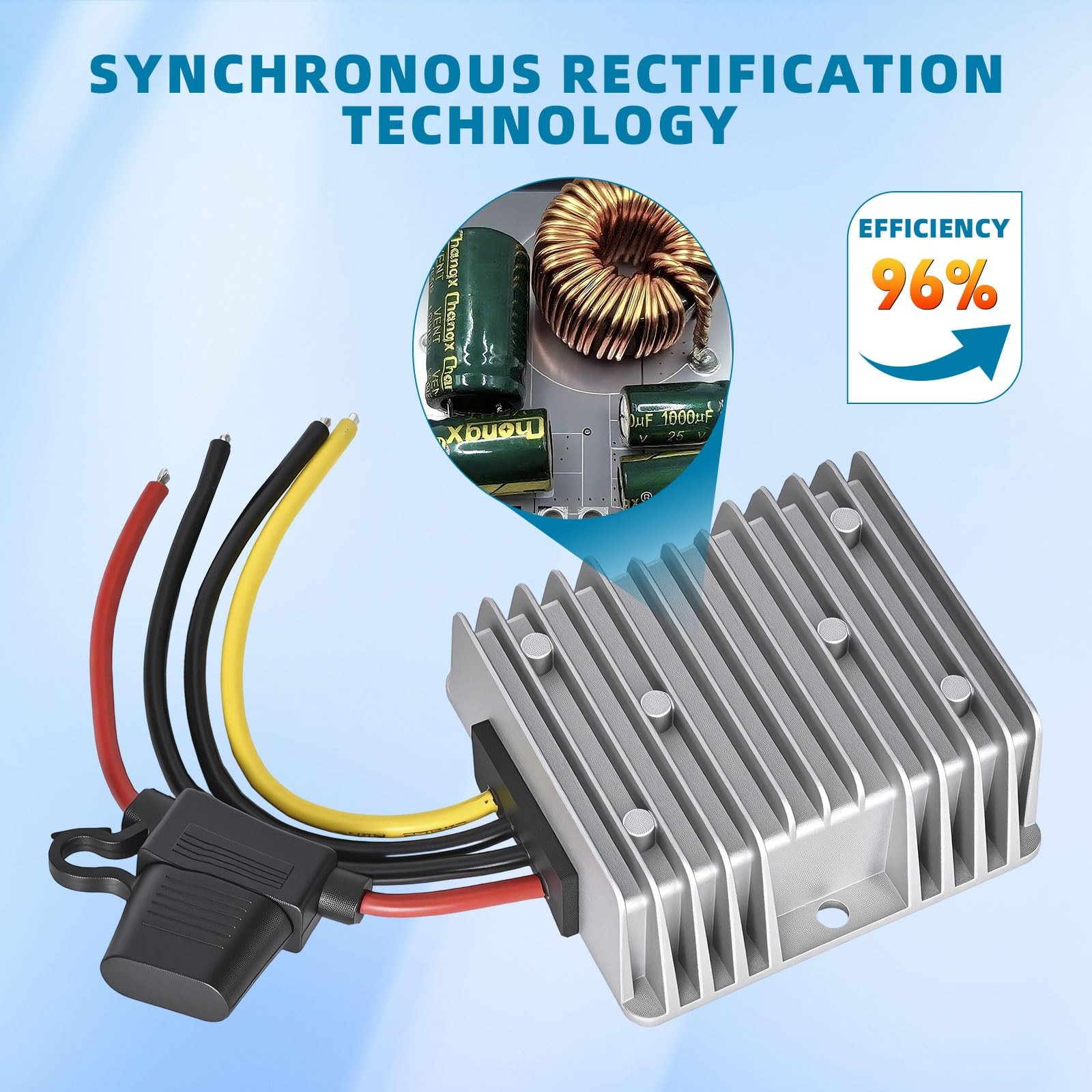 AIUWIZO 20A 240W Golf Cart DC-DC 24V 36V 48V to 12V Waterproof Converter…