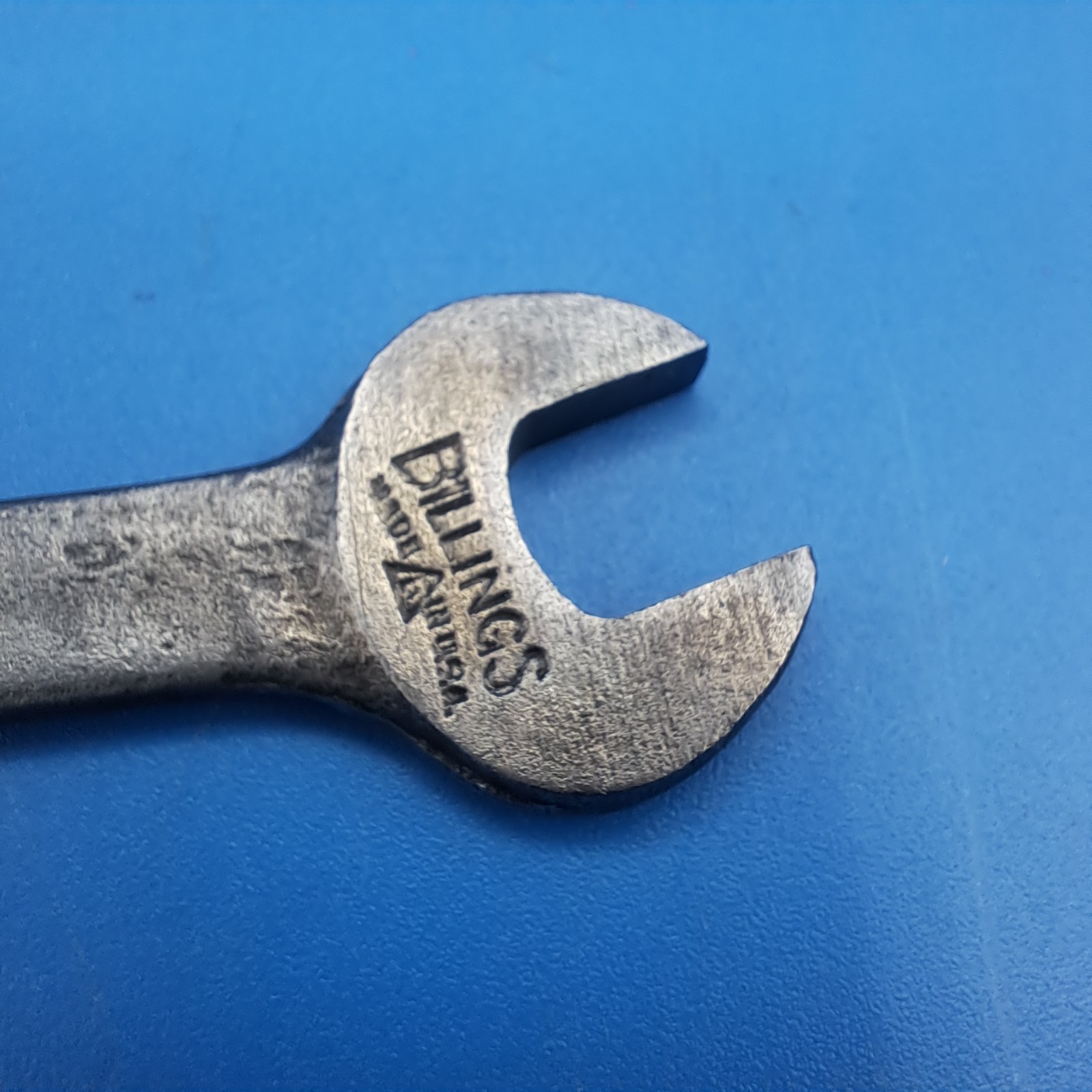 Vintage Billings 3/8 x 7/16″ Open End Wrench, No M1723, Triangle B, Made in USA