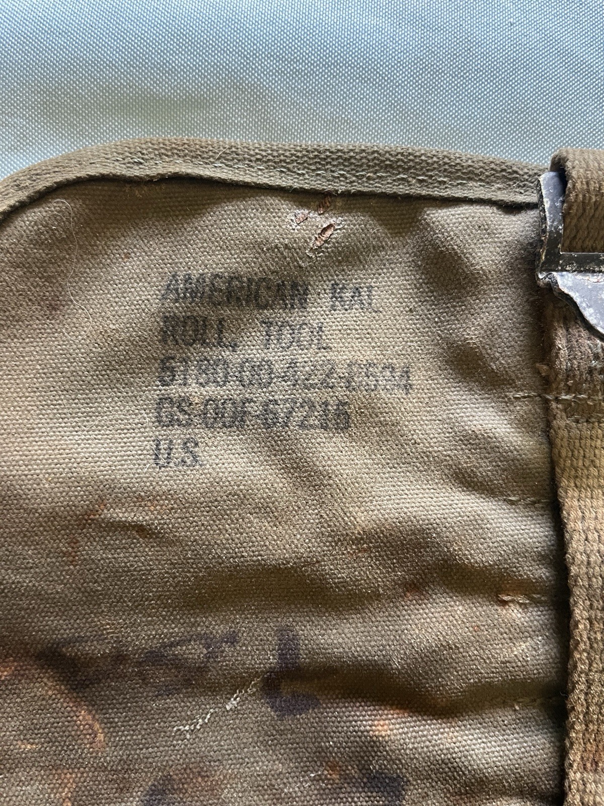 Vintage U.S. Military American KAL Tool Canvas Open End Wrench Roll w/ KAL USA
