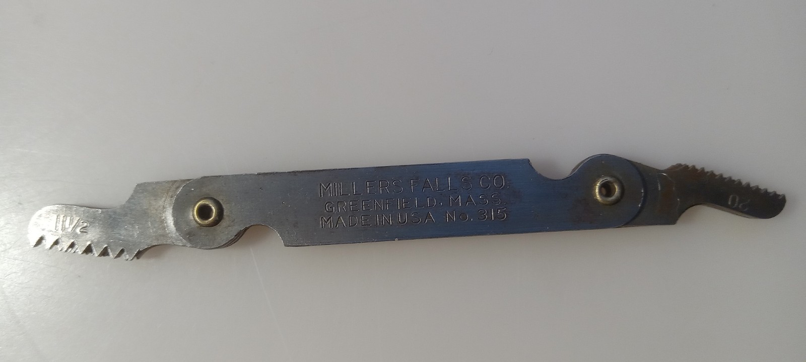 Vintage Millers Falls Co Machinist Screw Pitch Gauge / Thread Gauge No. 315