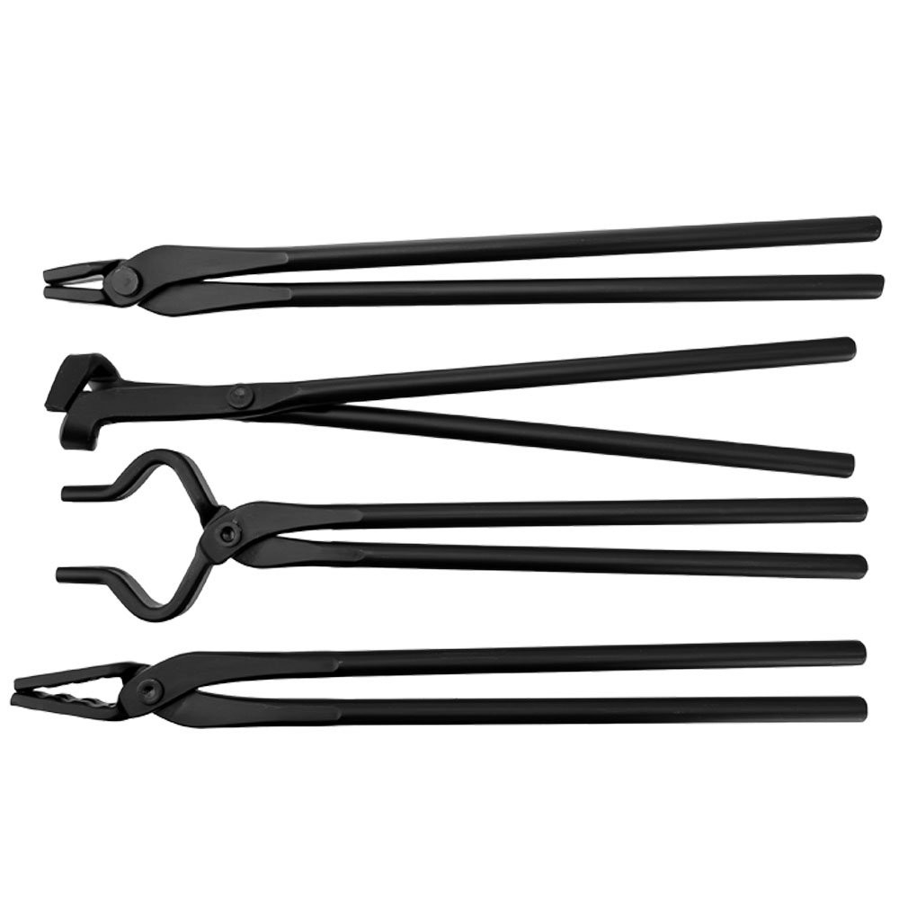 4pcs Blacksmith Tongs Heavy Duty Steel for Bladesmithing and Blacksmithing Tools