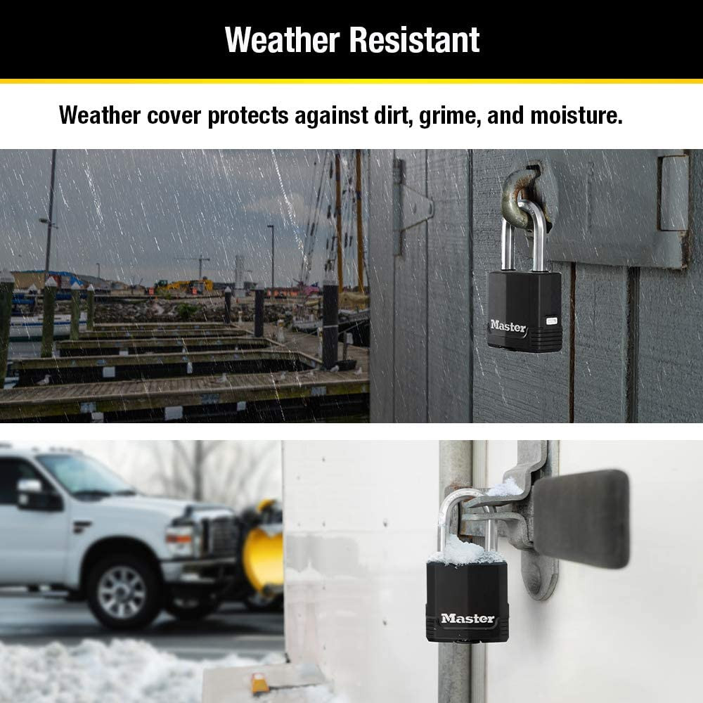 Magnum Heavy Duty Weather Resistant Padlock with Key, 2 Pack, Black