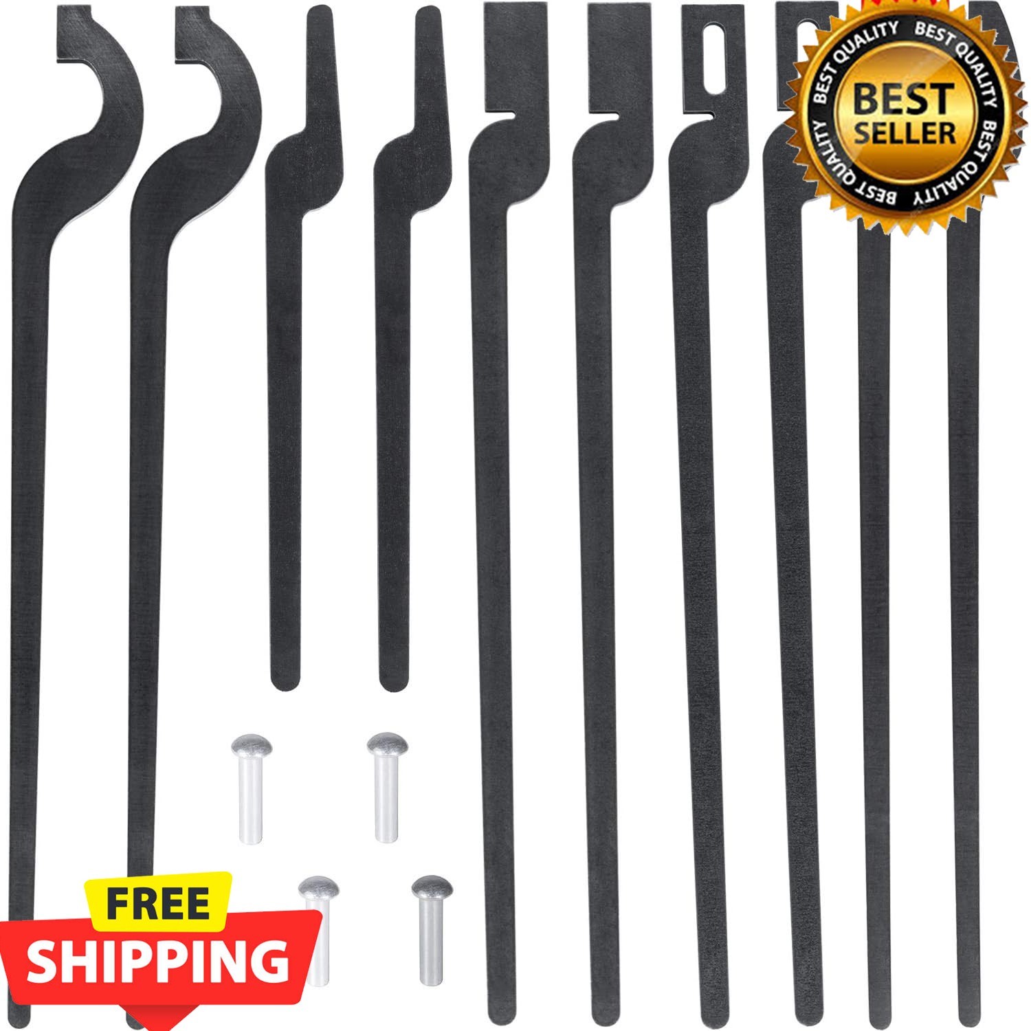 DIY Rapid Tongs Bundle Set Blacksmith 5 Types w/ Rivets Beginner Tool Kit