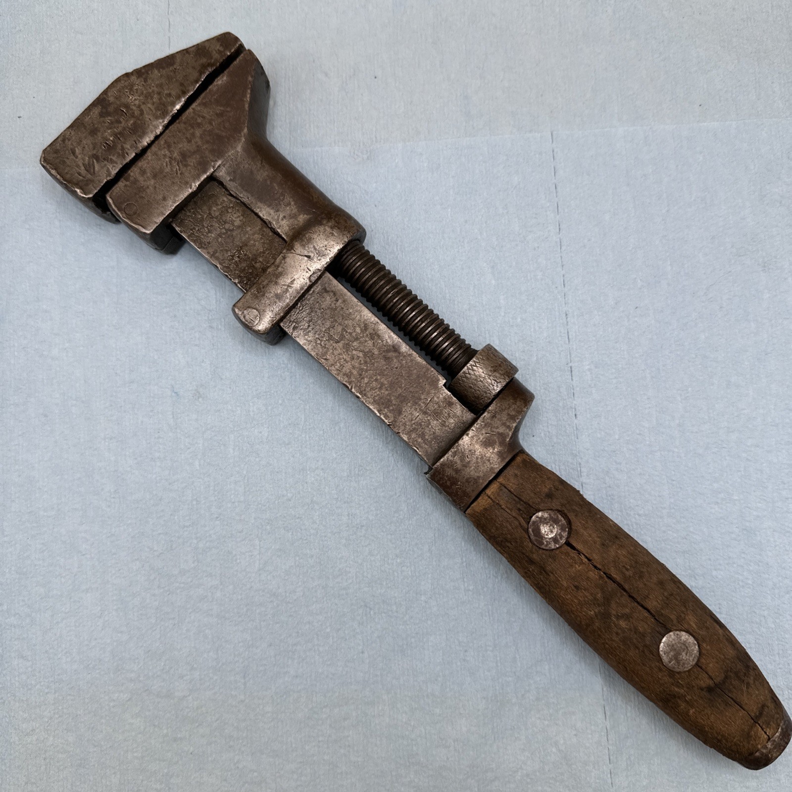Antique P. S. & W. Co. 12” Solid Bar Pipe Wrench Pat. Jan. 14, 1896 Made In USA