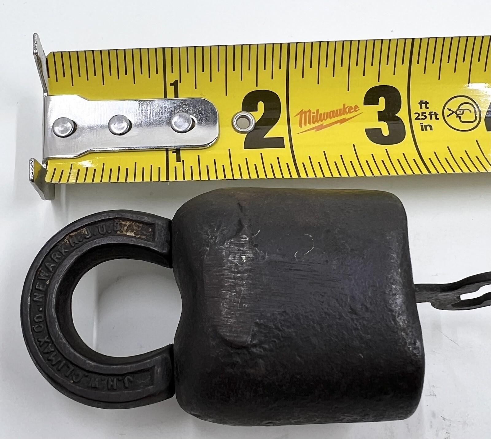 Vintage JHW Climax Co Scandinavian Style Padlock Lock w/Key Cast Iron Works