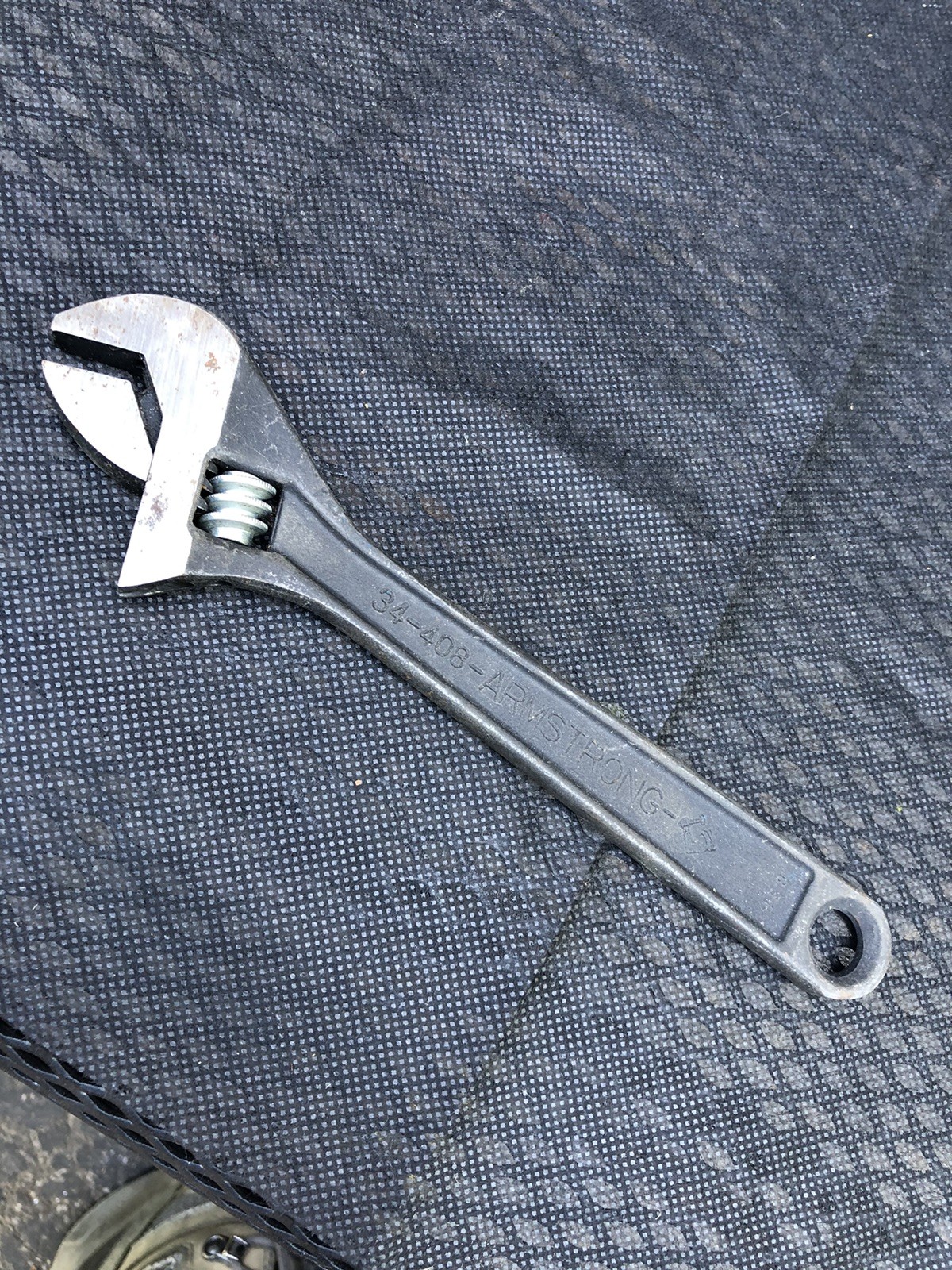Vintage Armstrong 34-408 Adjustable Crescent Wrench Black Oxide Finish