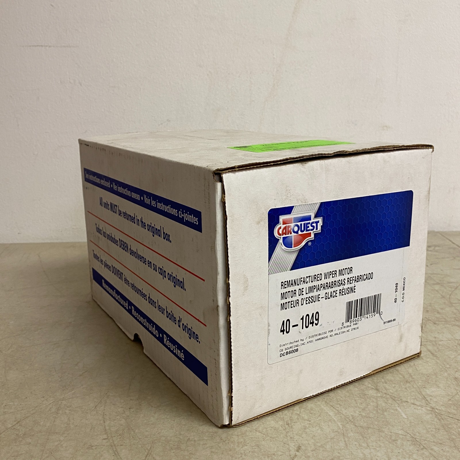CARQUEST 40-1049 Front Windshield Wiper Motor Premium Reman