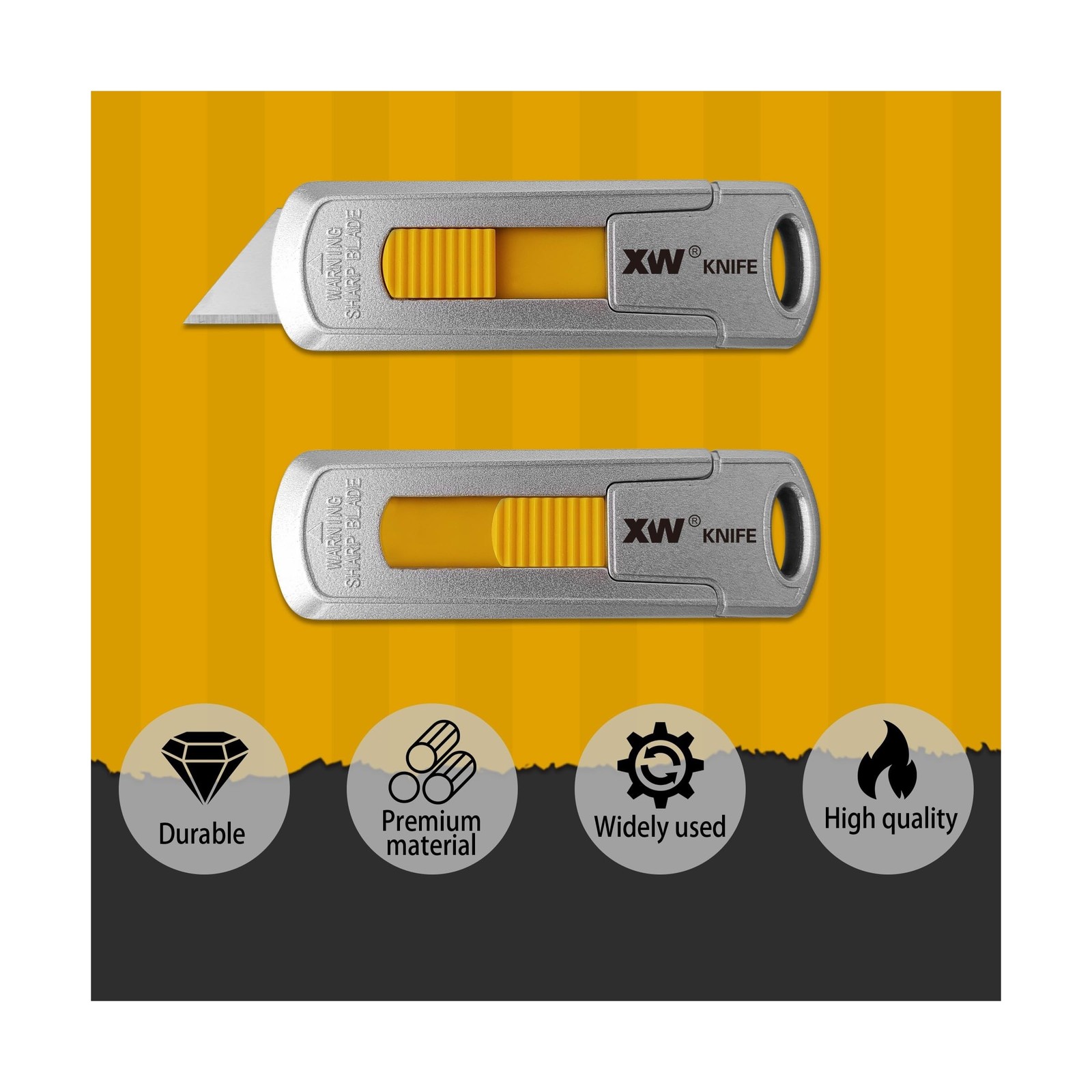 XW Mini Safety Utility Knife Compact Auto Retractable Box Cutte… FAST USA SHIP