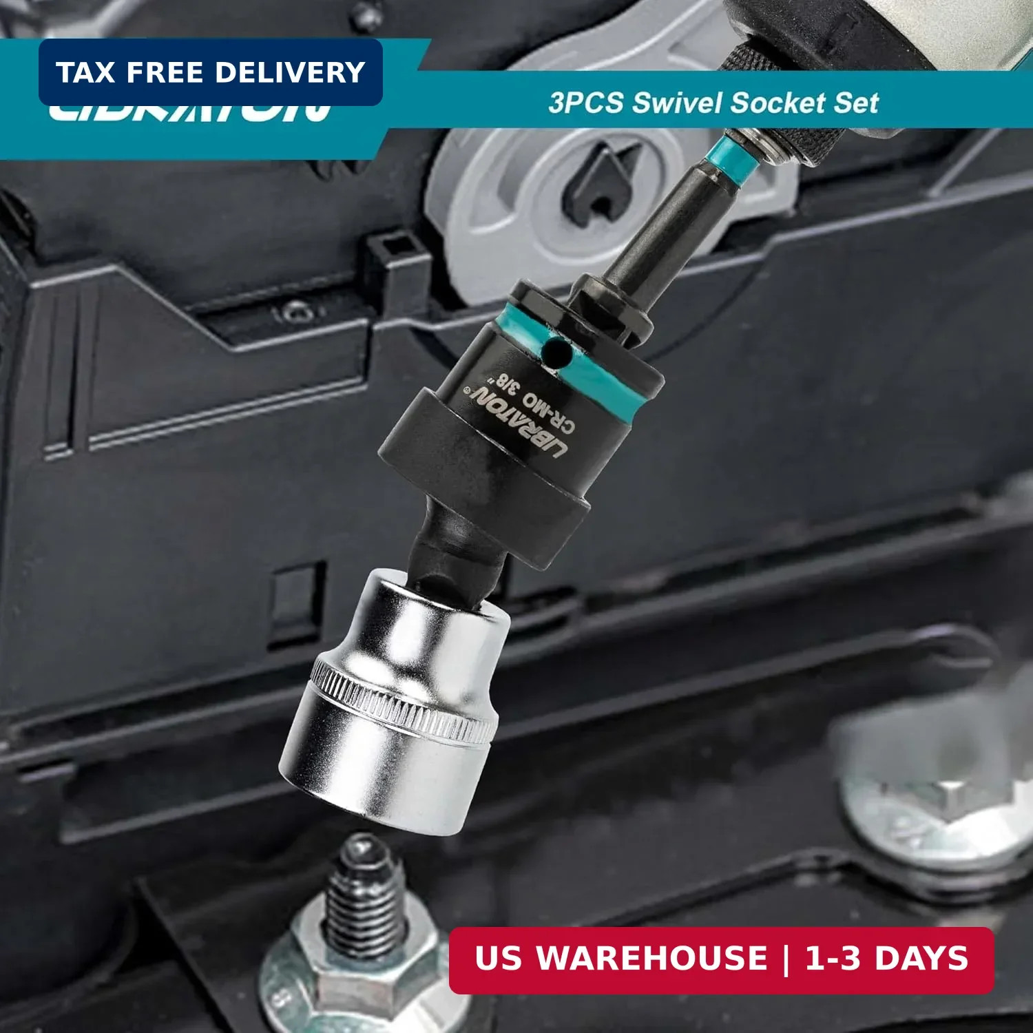 Swivel Socket Set, Impact Swivel Socket Set, Wobble Socket | 3PCS Impac