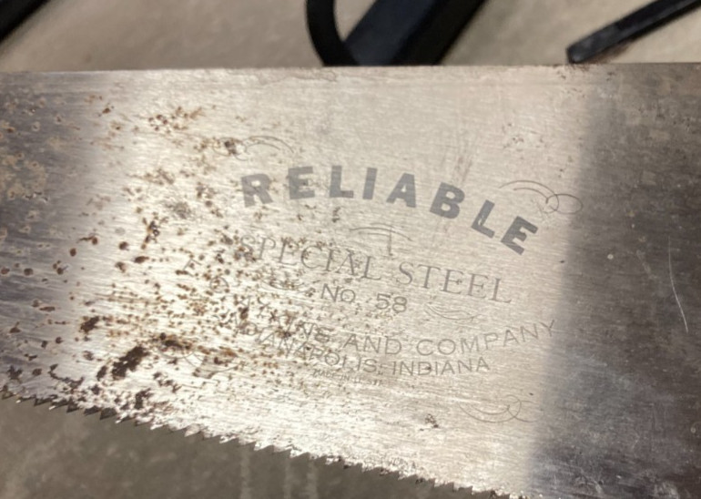 Atkins Handsaw Blade Etching No. 58 RELIABLE 5 1/2 TPI 26 inch blade
