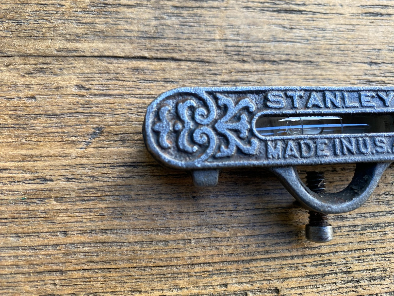 Vintage Stanley Pocket/Line Level-Cast Iron-Bubble String Level Made In USA