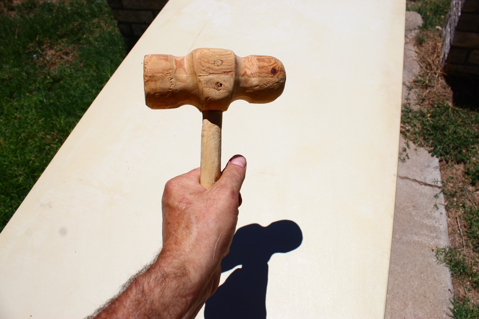 Hand made wood mallet