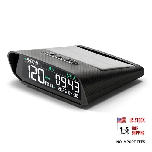 X100 GPS Speedometer Car Heads Up Display Solar Charging GPS Speedeedometer