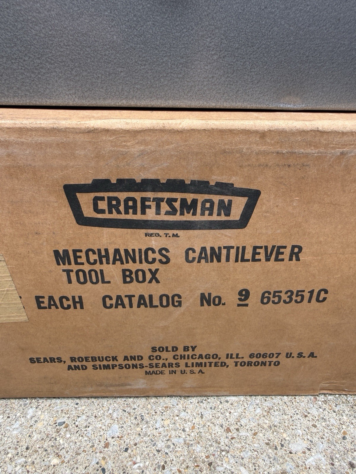 Sears Craftsman USA NOS Mechanics Cantilever Tool Box Portable Steel Tote 65351