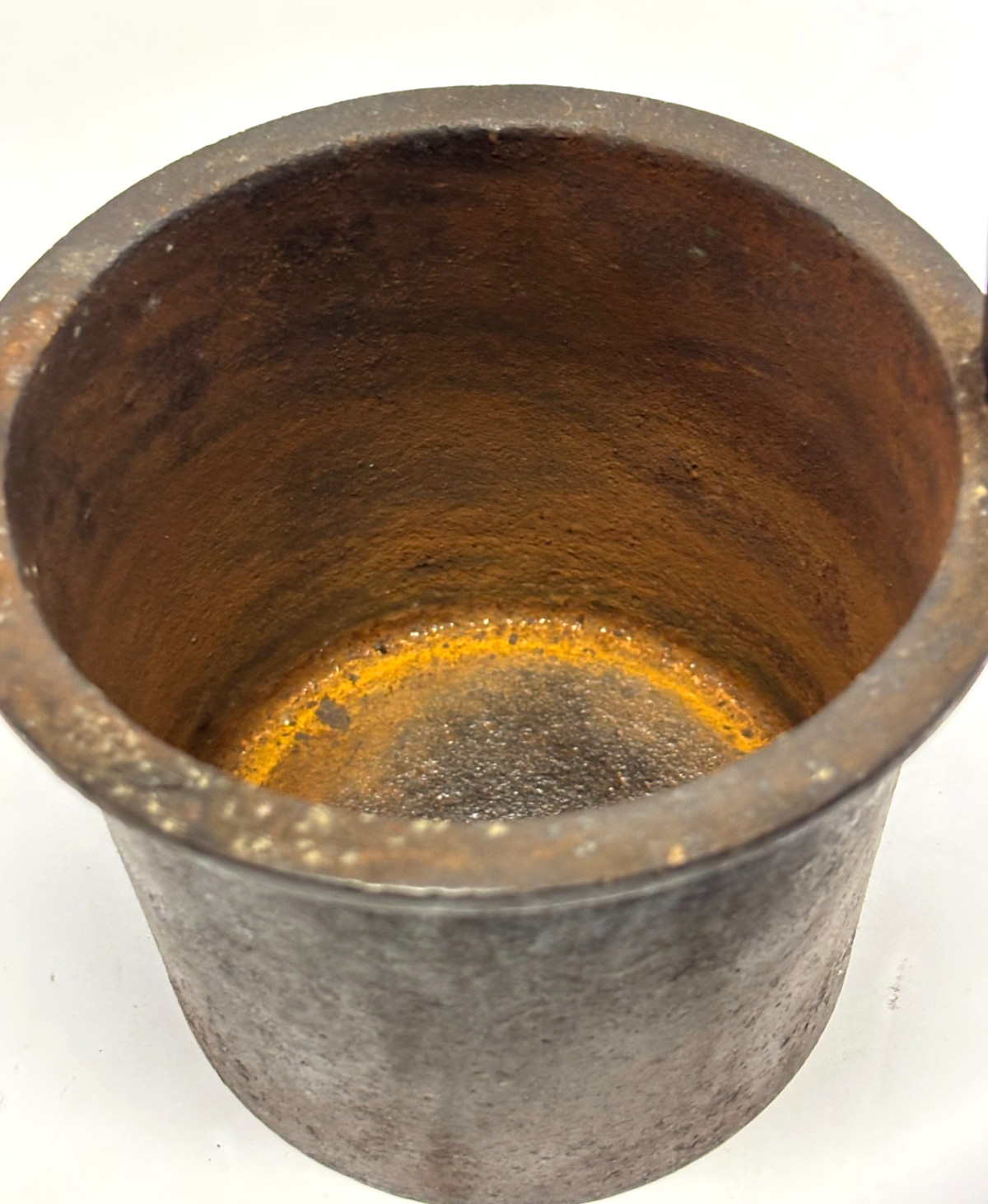 Antique Cast Iron Double Boiler Smelting Glue Pot, 3.75″ Gate Marks, Pre 1890’s.