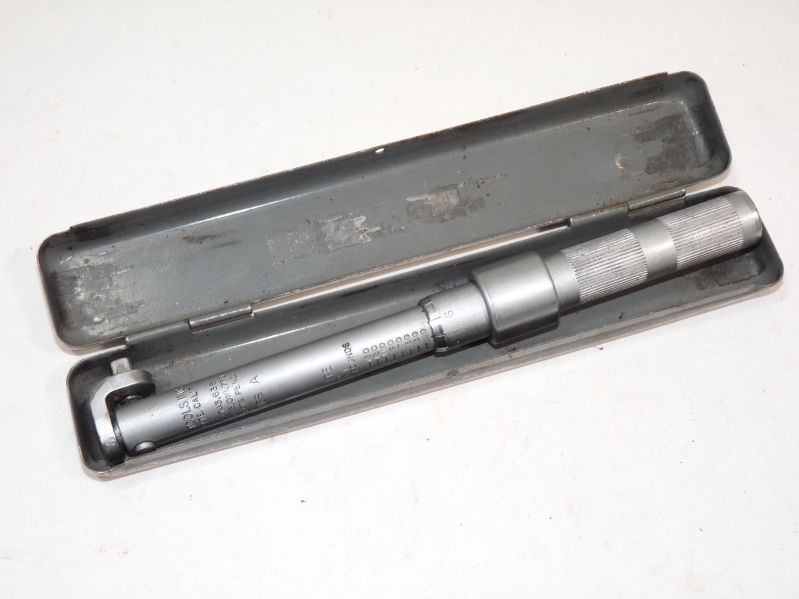Vtg JO-LINE Series A JOTITE 150 Size 1, ¼” Dr in/lb Torque Wrench + Metal Case