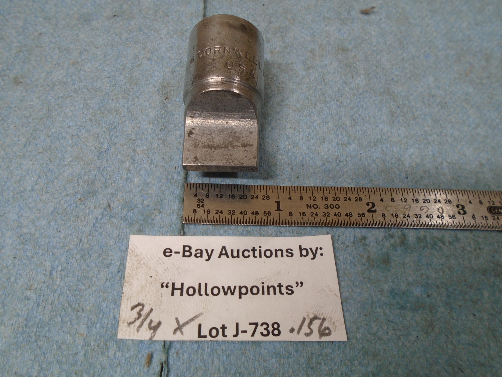 Cornwell DL2 vintage 1/2″ Drive Drag Link Socket 3/4″ Wide Blade Tip J738