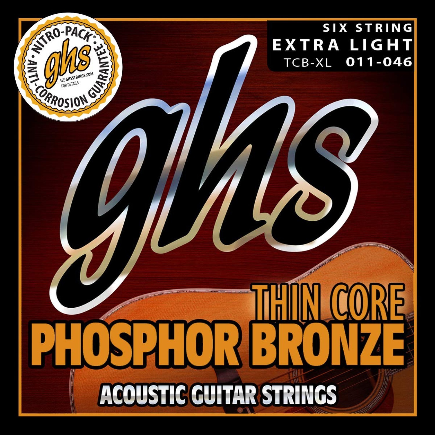GHS Strings Thin Core Phosphor Bronze Acoustic Guitar Strings, None, Bronze (…