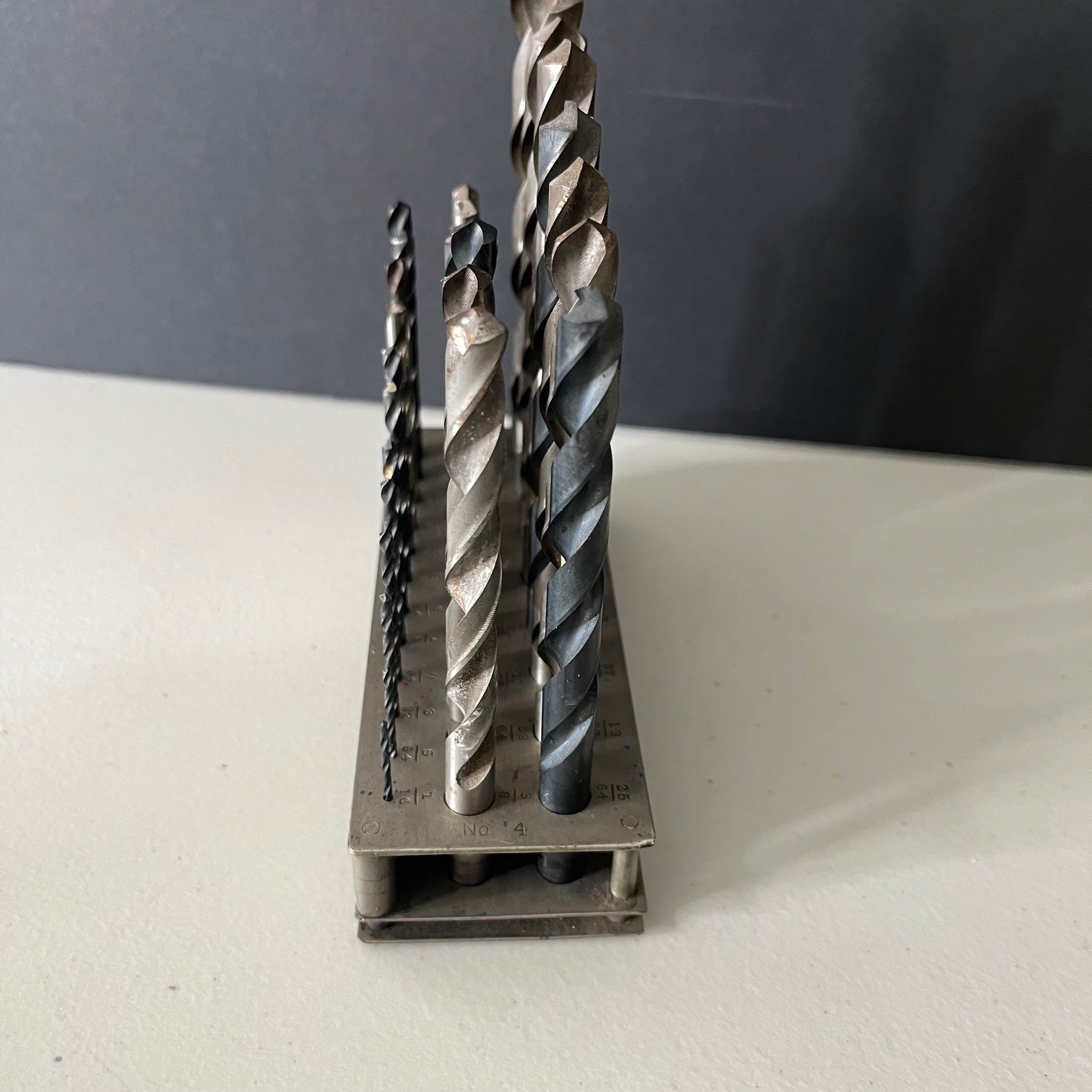 Early Machinist Drill Bit Holder La Francis No.4 Patened Newark NJ w/Drill Bits