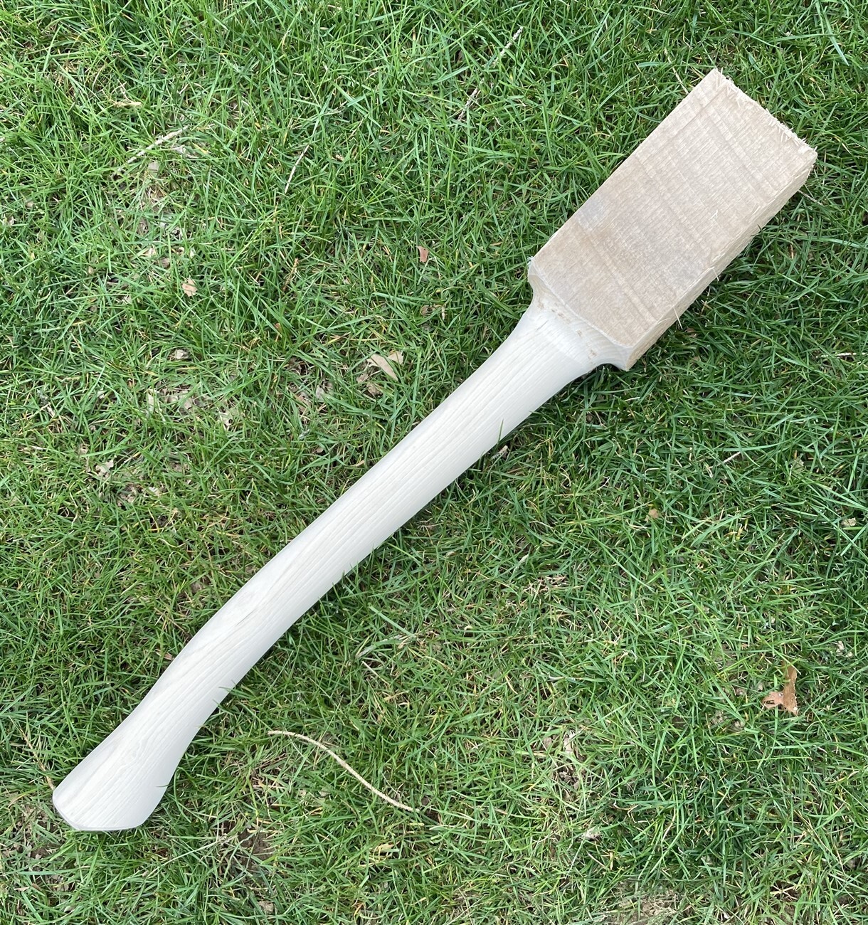 HICKORY 24″ Single Bit Bent AXE HANDLE ~UNFINISHED~ Oversized Raw Eye