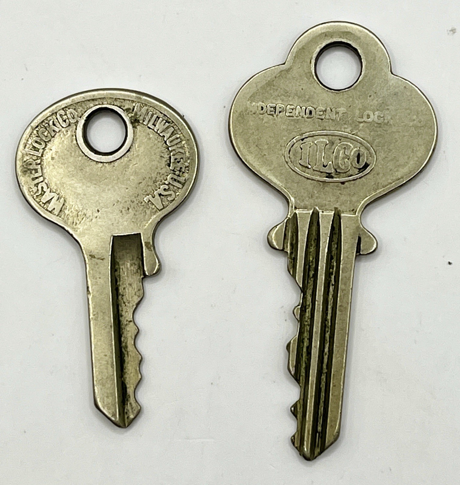 Antique Master Lock Key With Walking Lion! + Independent Lock Co Room Key