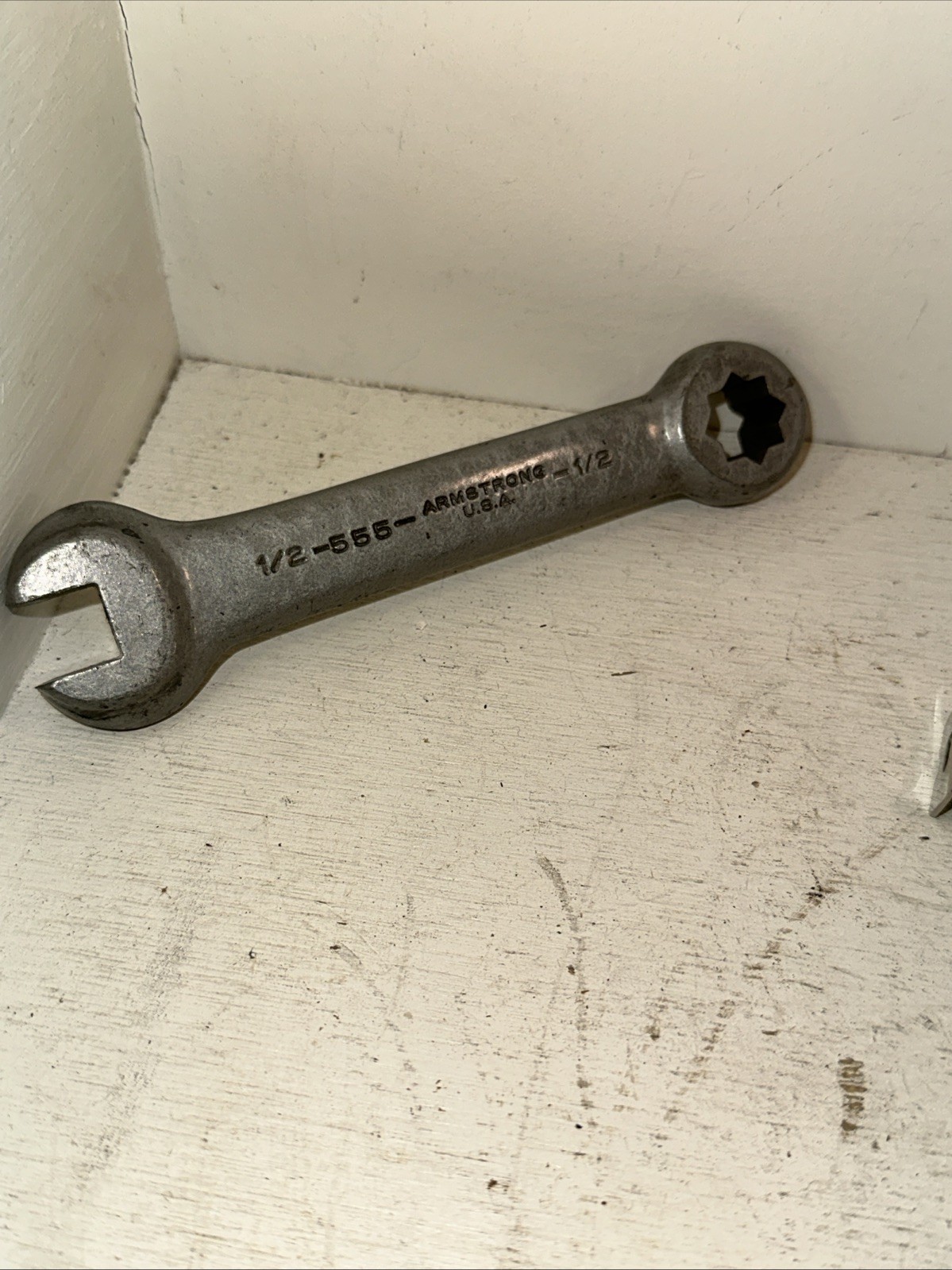 Armstrong No.555 1/2″ Lathe Tool Post Wrench 8-Point Star Box End and Open End