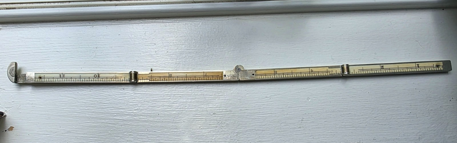 Antique Stanley No. 40 Fully Bound German Silver 12″ 4-Fold Caliper Rule