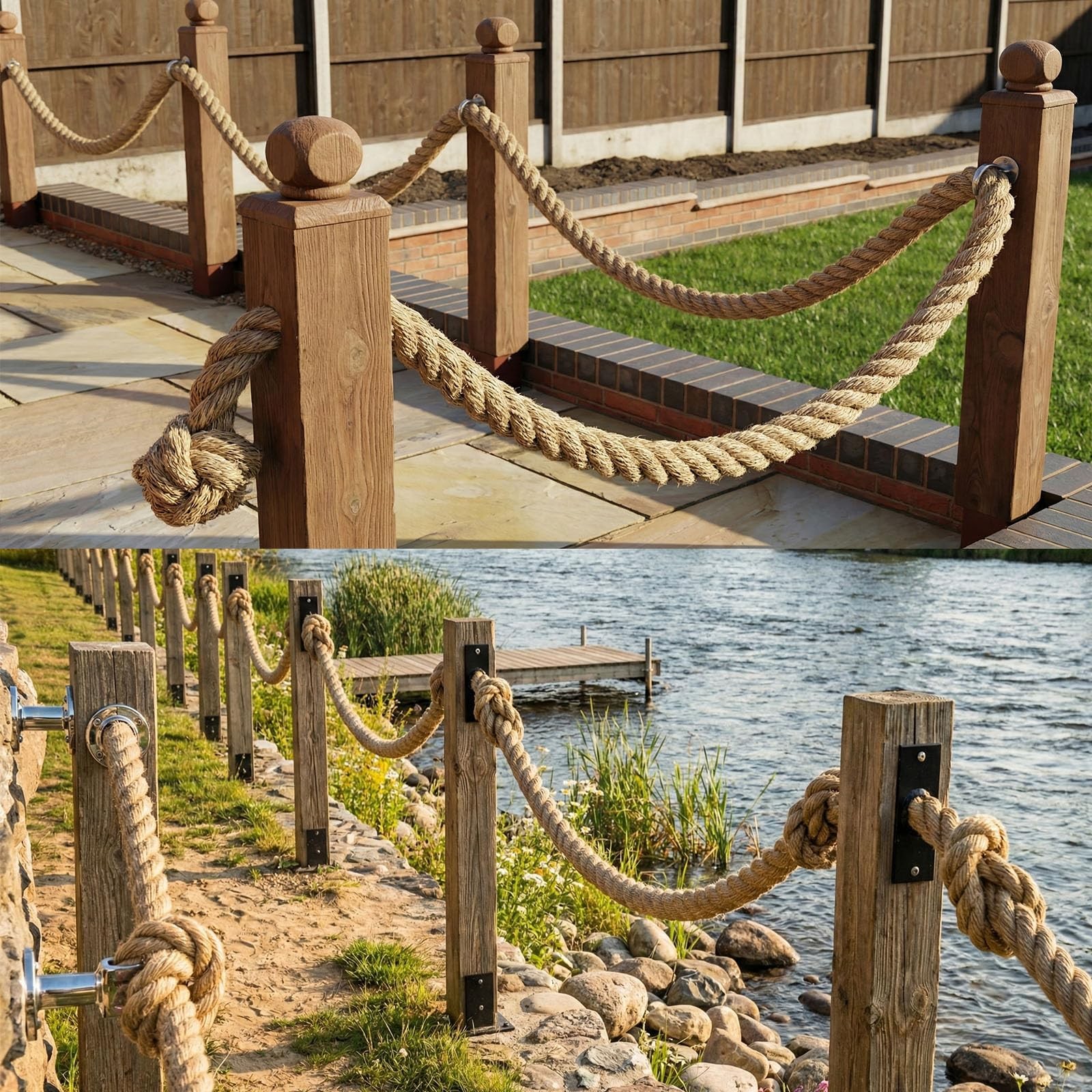 Twisted Manila Rope (3/4 in x 50 ft) Natural Jute 3/4 X 50 Ft, Brown