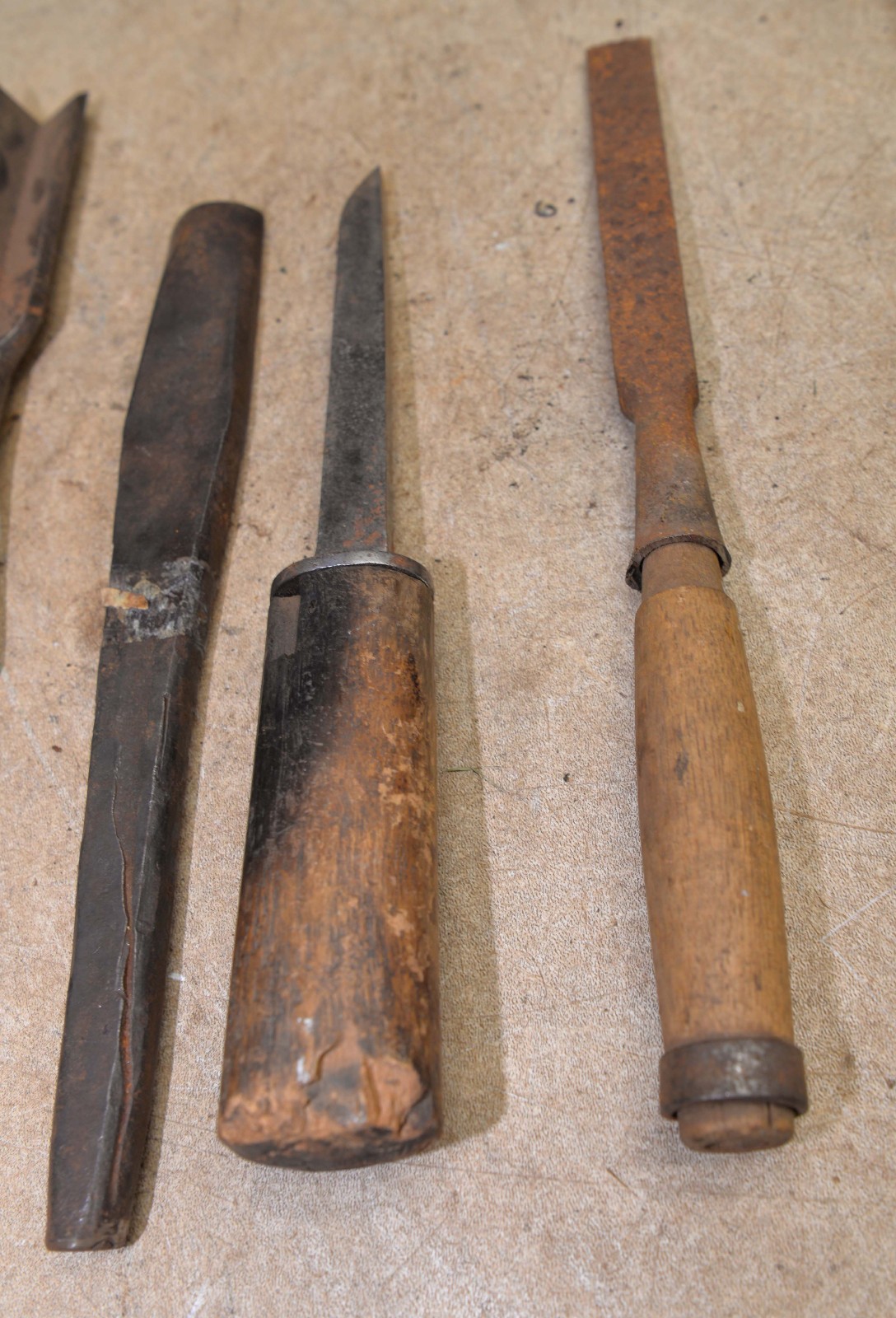 7 timberframe mallet & chisel 3″ slick corner mortise boat building forged tools