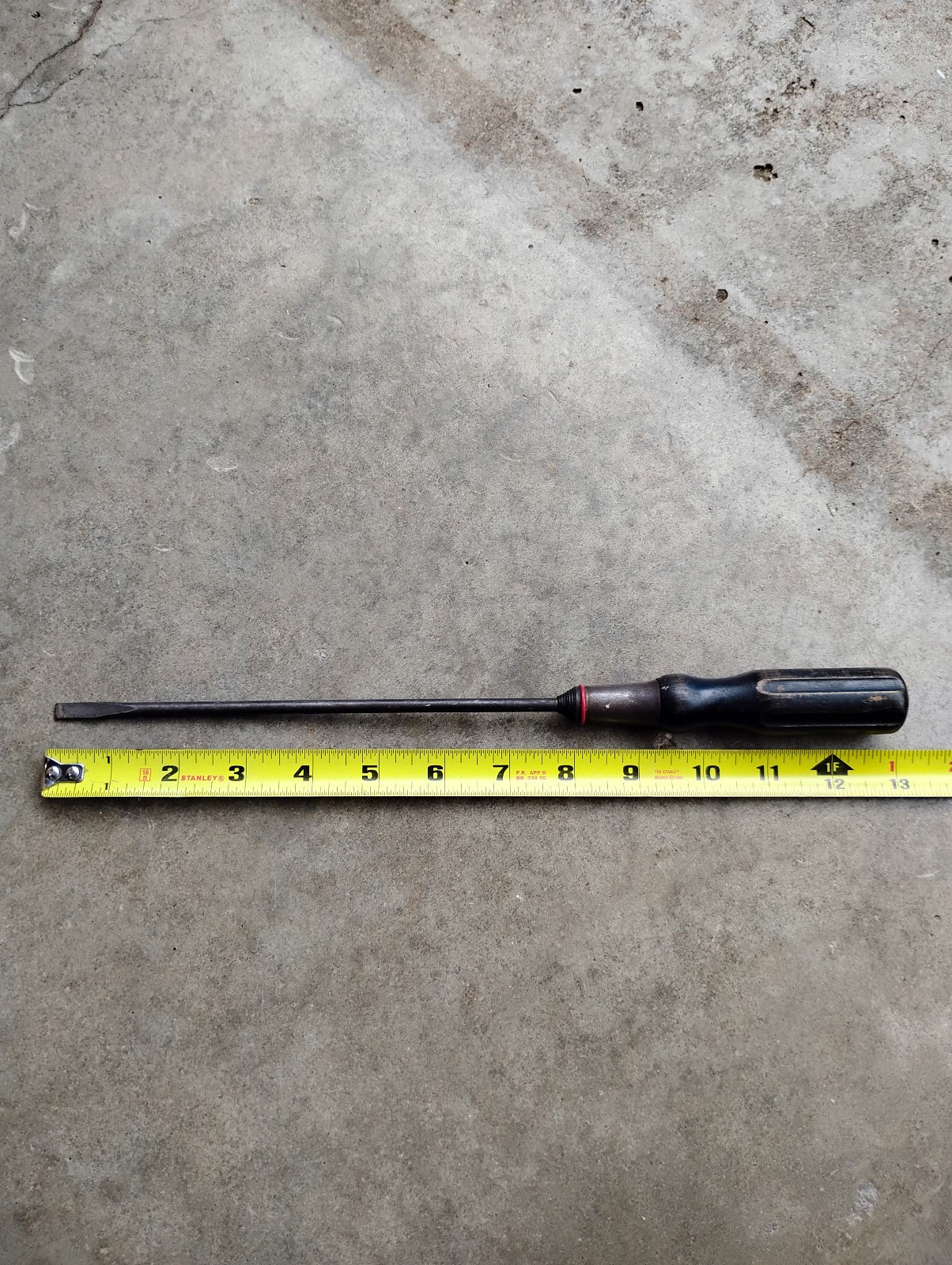 Vintage STANLEY Electritians Screwdriver 1/4″ Flat Tip Wood Handle USA