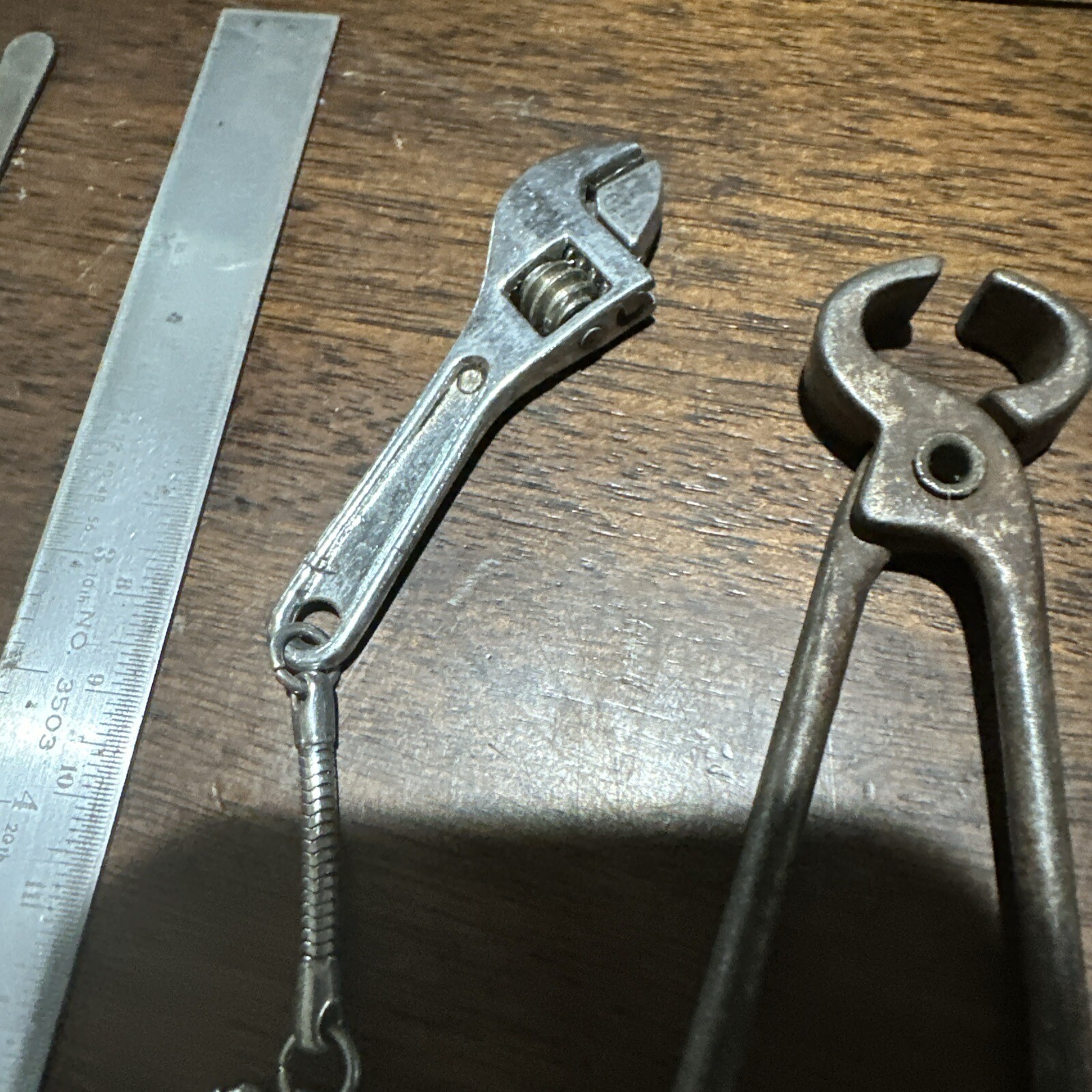4 VINTAGE MINI Tools, Ruler, pliers, 2 extra drills bits & more see pics!!