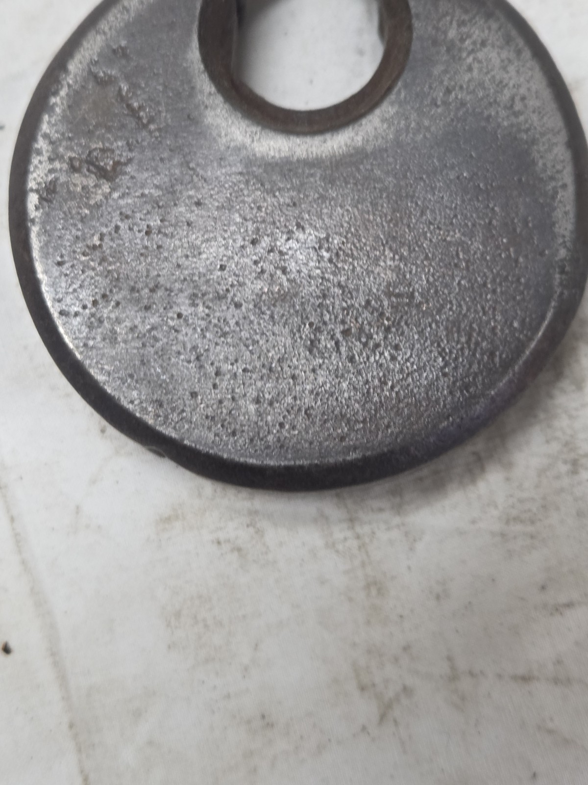 Vintage Climax Brass 6 Lever Pancake Padlock Lock Cast Iron Bronze No Key